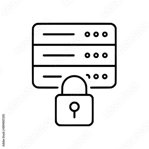Secure server with lock icon