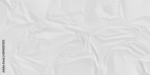 Crumple crushed white paper obsolete rumple craft design. wrinkle ripped creased crumple aged closeup recycled document grunge paper background.