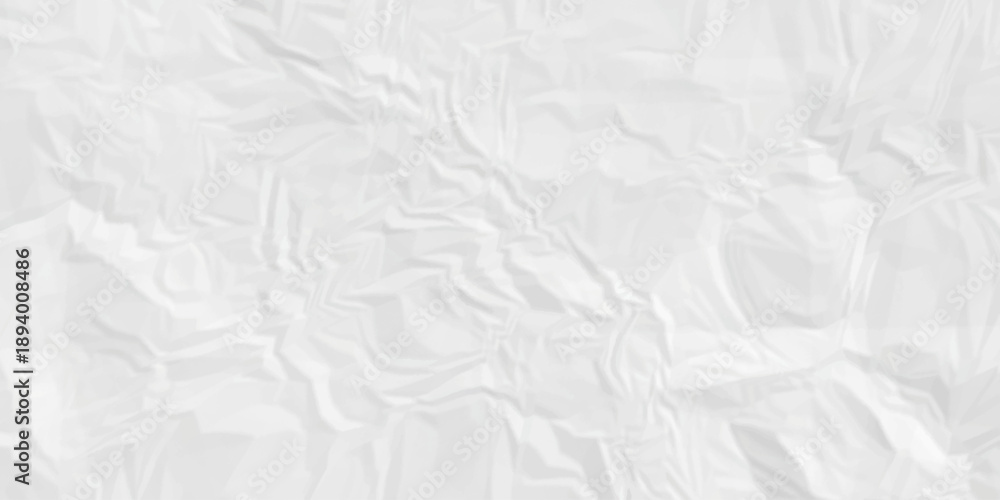 Obraz premium Crumple crushed white paper obsolete rumple craft design. wrinkle ripped creased crumple aged closeup recycled document grunge paper background.