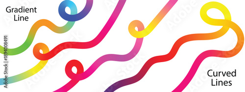colorfull wavy line. colorfull gradient line colorfull abstract gradients line. Waves Pattern. Vector Rainbow Ribbon.    gradient wavy line abstract line Abstract Gradient Color Line 