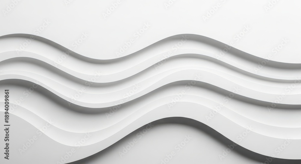Fototapeta premium Modern white minimalist curved lines texture background seamless pattern for design abstract wave surface
