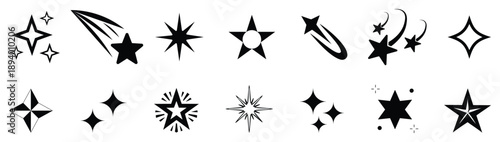 Sparkle star icons set .star icon. .Star vector icons. Set of star symbols isolated. Shine sparkle icon. Vector blink star. Sparkle vector icons set 