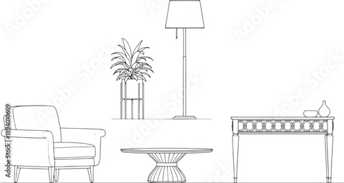 An elegant interior design with a focus on simplicity, featuring modern furniture and stylish decor to create a harmonious and comfortable living space.