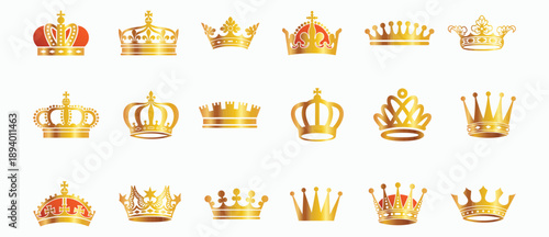 crown icon Crown king mega icon set. Crown icon set. Royal crown symbol collection. line . vector illustration.Crown icons set. Crown symbol collection. Vector illustration