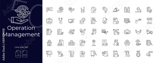 Operation Management Line Editable Icons set