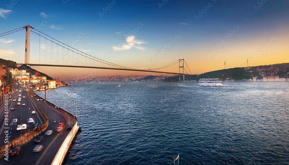 Naklejka premium bosphorus bridge in istanbul turkey