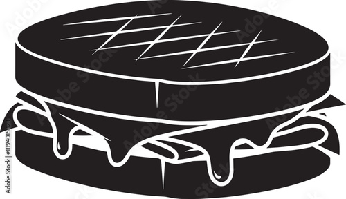Two slices of French quiche silhouette vector, iconic savory pie for culinary and bakery themes