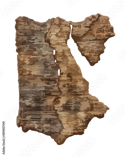 Egypt Country Map Silhouette with Old Papyrus Paper Texture - History and Ancient Concept