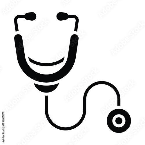 stethoscope icon, stethoscope, Medical And Healthcare Related Solid Style Vector Icon.