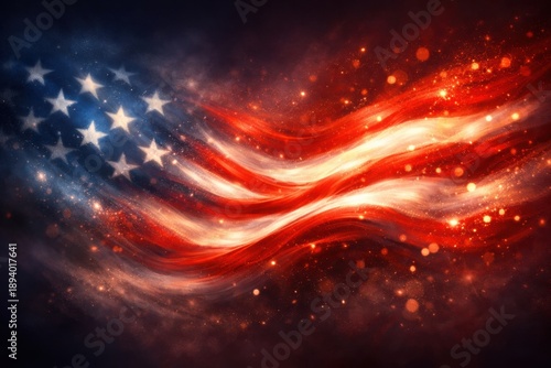 USA 250 Anniversary Abstract American Flag Illustration