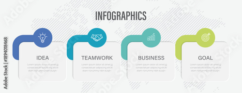 Infographic design template Vector with icons and 4 four options or steps. Can be used for process diagram, presentations, workflow layout, banner.