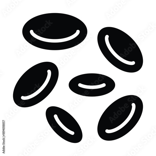 Blood Cells Icon, Medical And Healthcare Related Solid Style Vector Icon.