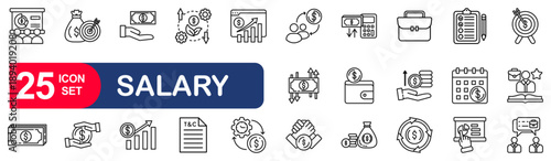 Salary Icons Collection related to  earning, income, money, accounting, revenue