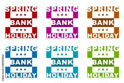 Spring Bank Holiday 2026 Celebration Text on Black Background, UK Public Event Typography