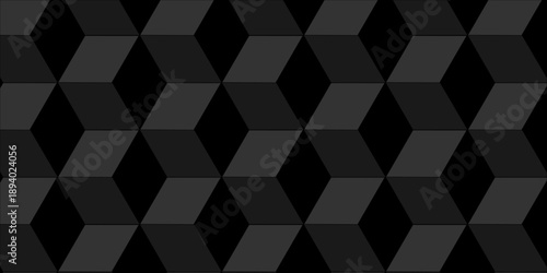 Vector structure box minimal black abstract cube square wall texture. geometric tile hexagon mosaic wall grid wallpaper. minimal geometric block cube isometric mosaic texture background.