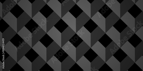Vector structure box minimal black abstract cube square wall texture. geometric tile hexagon mosaic wall grid wallpaper. minimal geometric block cube isometric mosaic texture background.
