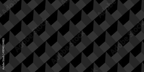 Vector structure box minimal black abstract cube square wall texture. geometric tile hexagon mosaic wall grid wallpaper. minimal geometric block cube isometric mosaic texture background.