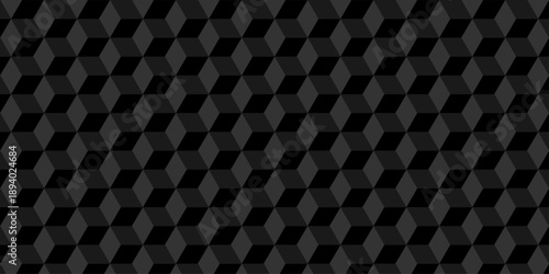 Vector structure box minimal black abstract cube square wall texture. geometric tile hexagon mosaic wall grid wallpaper. minimal geometric block cube isometric mosaic texture background.