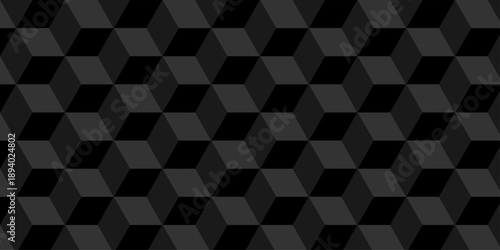 Vector structure box minimal black abstract cube square wall texture. geometric tile hexagon mosaic wall grid wallpaper. minimal geometric block cube isometric mosaic texture background.