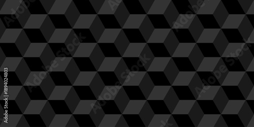 Vector structure box minimal black abstract cube square wall texture. geometric tile hexagon mosaic wall grid wallpaper. minimal geometric block cube isometric mosaic texture background.