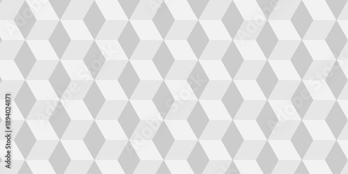 Vector structure box minimal white abstract cube. paper square wall texture. geometric tile hexagon mosaic wall grid wallpaper. minimal geometric block cube isometric mosaic background.