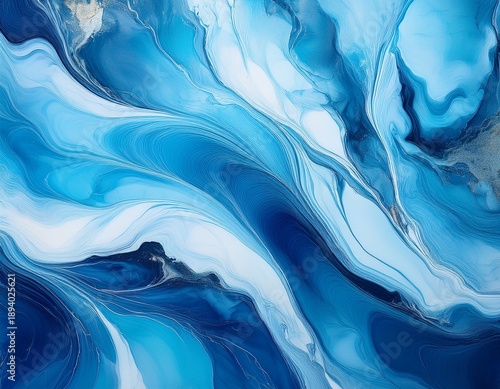 captivating abstract background featuring a mesmerizing frozen marble like surface with swirling azure and blue hues creating a tranquil serene and ethereal visual experience