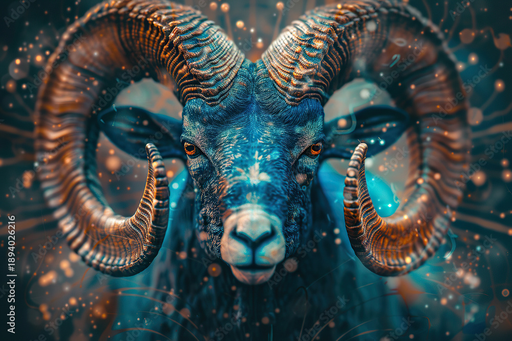 Obraz premium Abstract astrological concept of Aries zodiac sign symbol