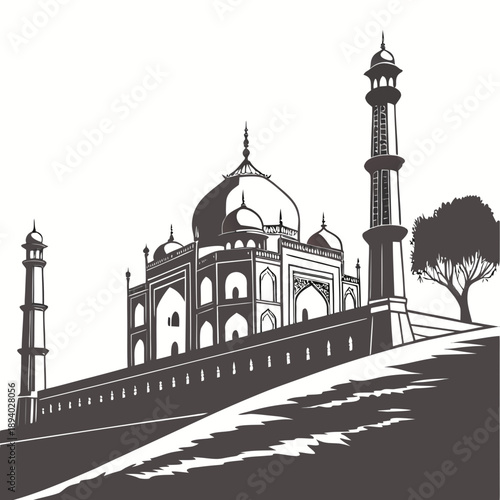 Illustrated view of taj mahal