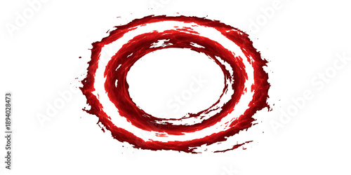 Red paint splashes collide in a romantic heart shape with grunge ribbon design and vector frame patterns for a Valentine celebration card