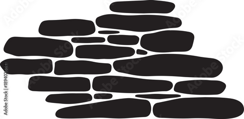 Black stones or rocks on white background illustration design