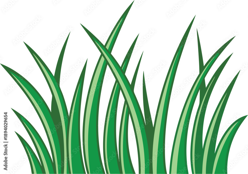 Fototapeta premium Green grass illustration. Fresh grass nature background. Natural green grass field. Grass landscape illustration. Lush green grass background. Meadow grass nature scene. Spring grass illustration