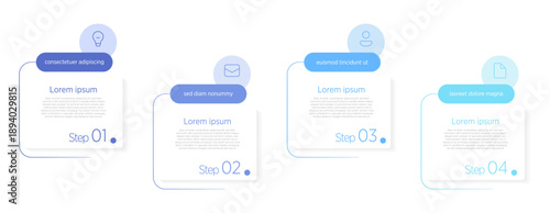 4-box infographics organize four related data points, processes, or categories using clean, rectangular boxes in a balanced grid layout. 