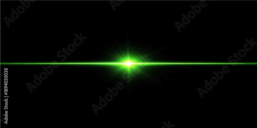 An abstract green background features a looping animation of glowing blue light rays and digital flares dancing through dark space with a sunbeam motion effect
