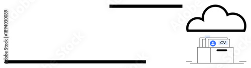 Cloud storage concept. Cloud storage offers secure document management and backup for data accessibility. Cloud storage simplifies digital CV and file management for professionals and organizations