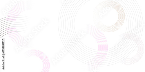 Minimalist abstract background with light concentric circles and elegant curved lines isolated on transparent background, Vector, illustration