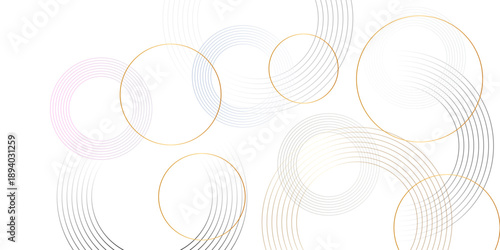 Abstract background with elegant golden circles and subtle ripple line patterns isolated on transparent background, Vector, illustration