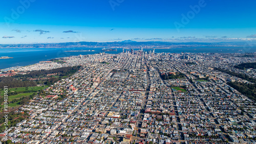 Fényképezés San Francisco aerial city grid daytime