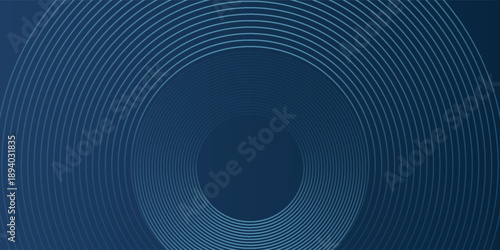 Blue abstract background with glowing circles. Swirl circular lines pattern. Geometric spiral. Twirl element. Modern graphic design. Futuristic technology concept.