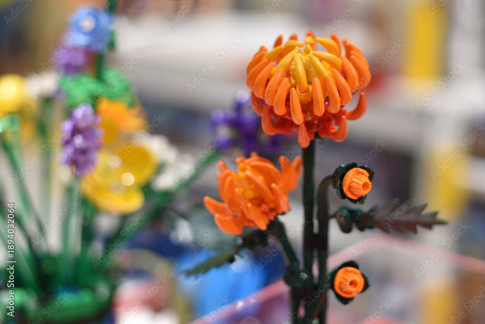 Obraz premium Warsaw, August 6, 2024. A bouquet made of Lego. 