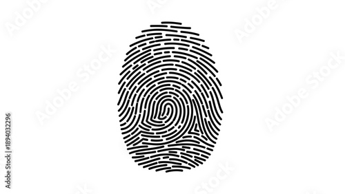 Fingerprint Icon Vector Illustration, Minimalist Design, Identity and Security Concept for Digital Platforms and Branding