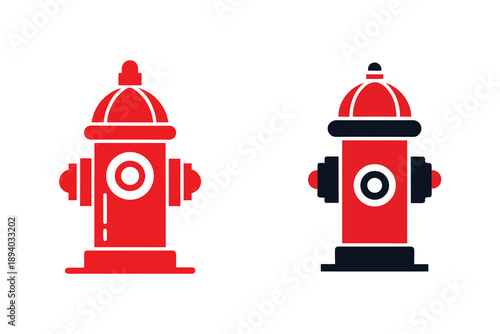 Fire Hydrant Silhouette Emergency Water Supply Safety Icon Design