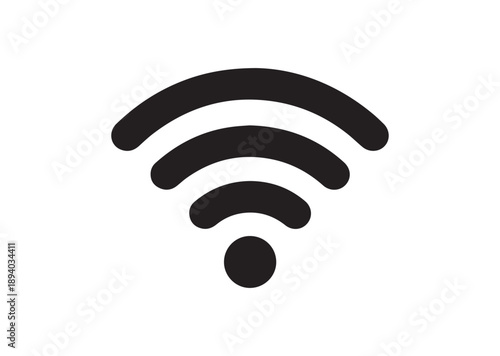 Wifi wireless internet signal Icon, Editable Solid Vector Illustration