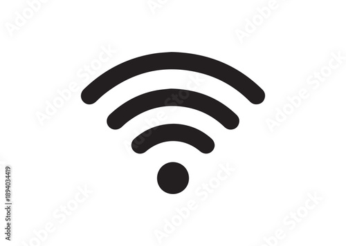 Wifi wireless internet signal Icon, Editable Solid Vector Illustration