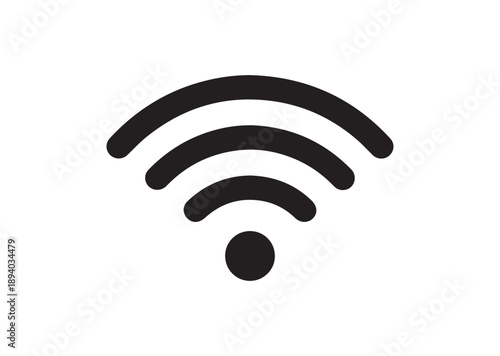 Wifi wireless internet signal Icon, Editable Solid Vector Illustration