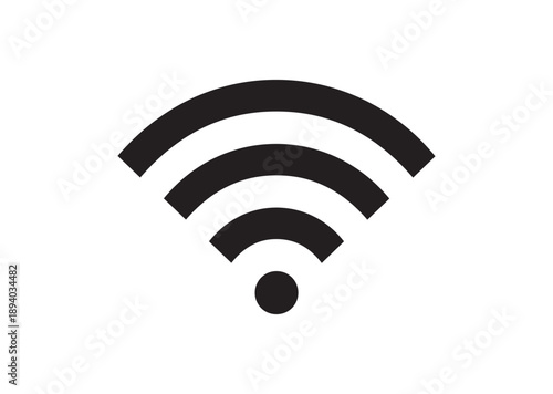 Wifi wireless internet signal Icon, Editable Solid Vector Illustration