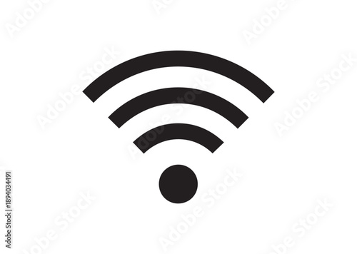 Wifi wireless internet signal Icon, Editable Solid Vector Illustration