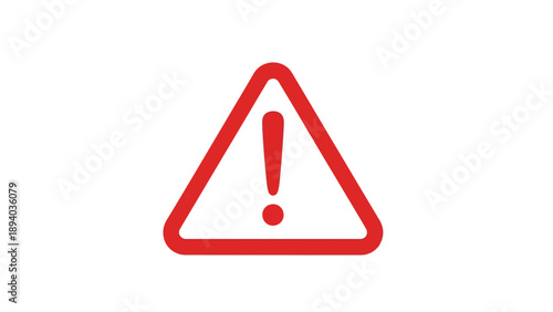 Red Warning Triangle with Exclamation Mark Icon, Alert Symbol, Danger Sign, Notification Graphic, Important Information, Vector Illustration, Graphic Resource
