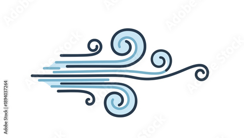 Stylized Wind Swirls Vector Illustration Graphic Element for Weather and Nature Designs