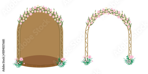Floral Garden Arch and Gazebo Set