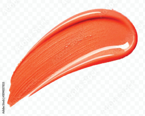 abstract 3d lipstick or cosmetics smear smudge in different color style isolated on transparent background